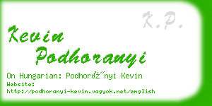 kevin podhoranyi business card